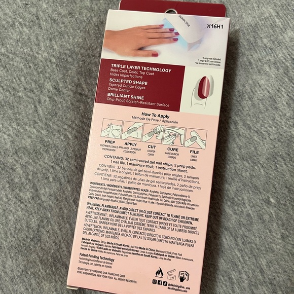 Dashing Diva Glaze LED Semi-Cured Gel Nail Strips - Burgundy Red - Picture 3 of 3